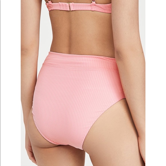 Madewell Bikini Set- Second Wave Ribbed Bikini Top and Bottom - Rose Petal - Picture 7 of 7